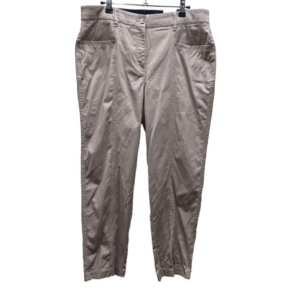 Chico's NWT Straight Ankle Classic Rise Pants Pockets Tan/Beige Size 2 US 12 - Picture 1 of 7